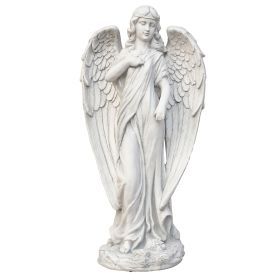Lifelike Design 12.2" Magnesium Oxide Angel Statue Sculpture for Indoor Garden Outdoor Decor