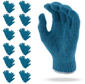 Blue Gray String Knit Work Gloves