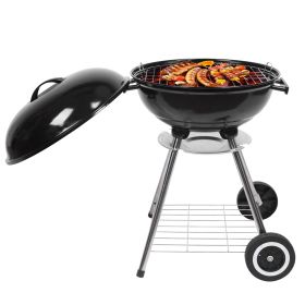 18in Enamel Charcoal Grill BBQ Kettle Grill N001 Round Outdoor Barbecue Grill with Lid Adjustable Air Vent Portable for Camping Garden Backyard C
