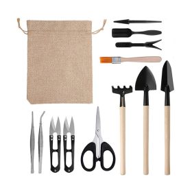 Outdoor & Indoor Usage 13PCS Mini Garden Planting Tool Set (Color: As pic show, type: Style A)